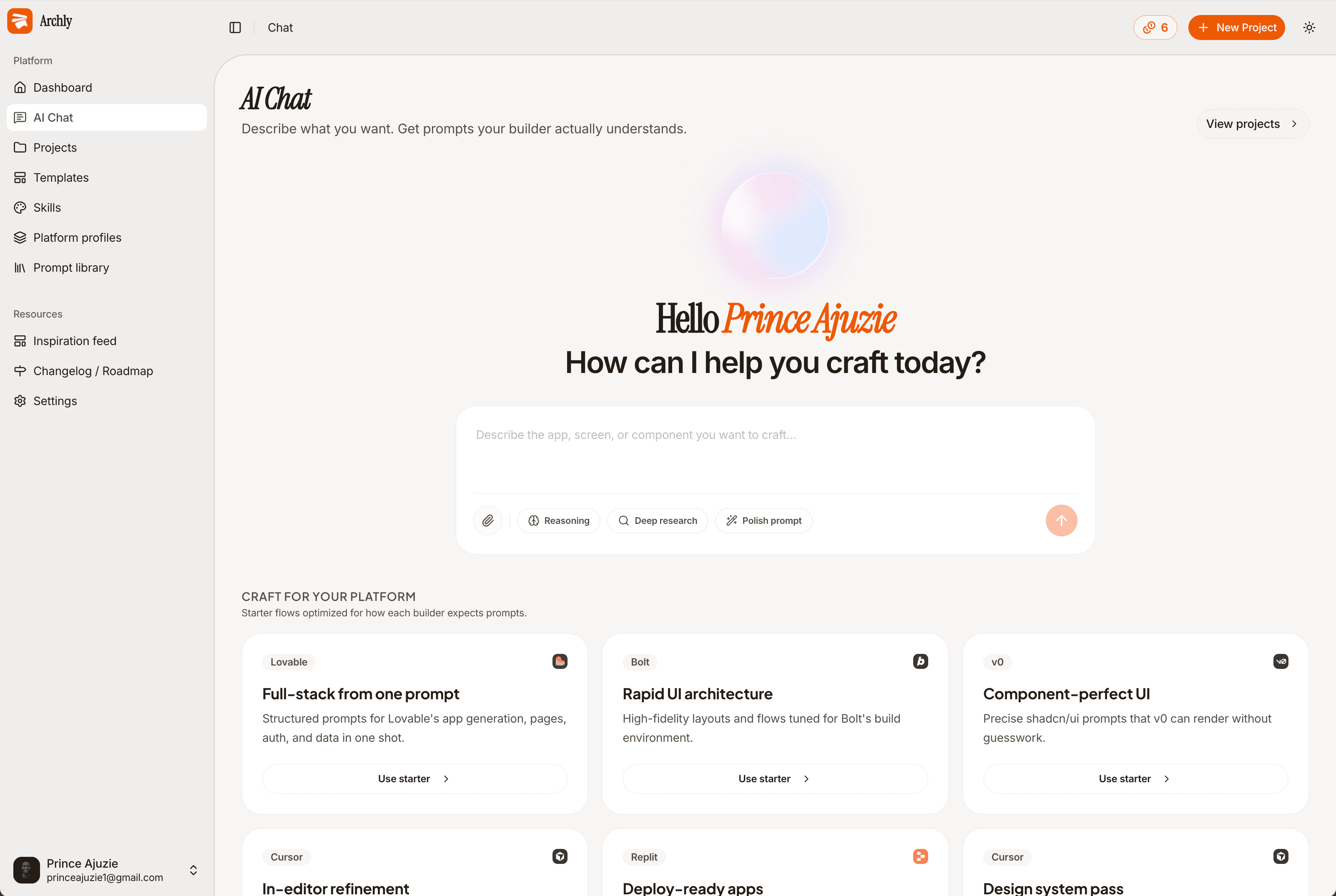 Archly AI chat